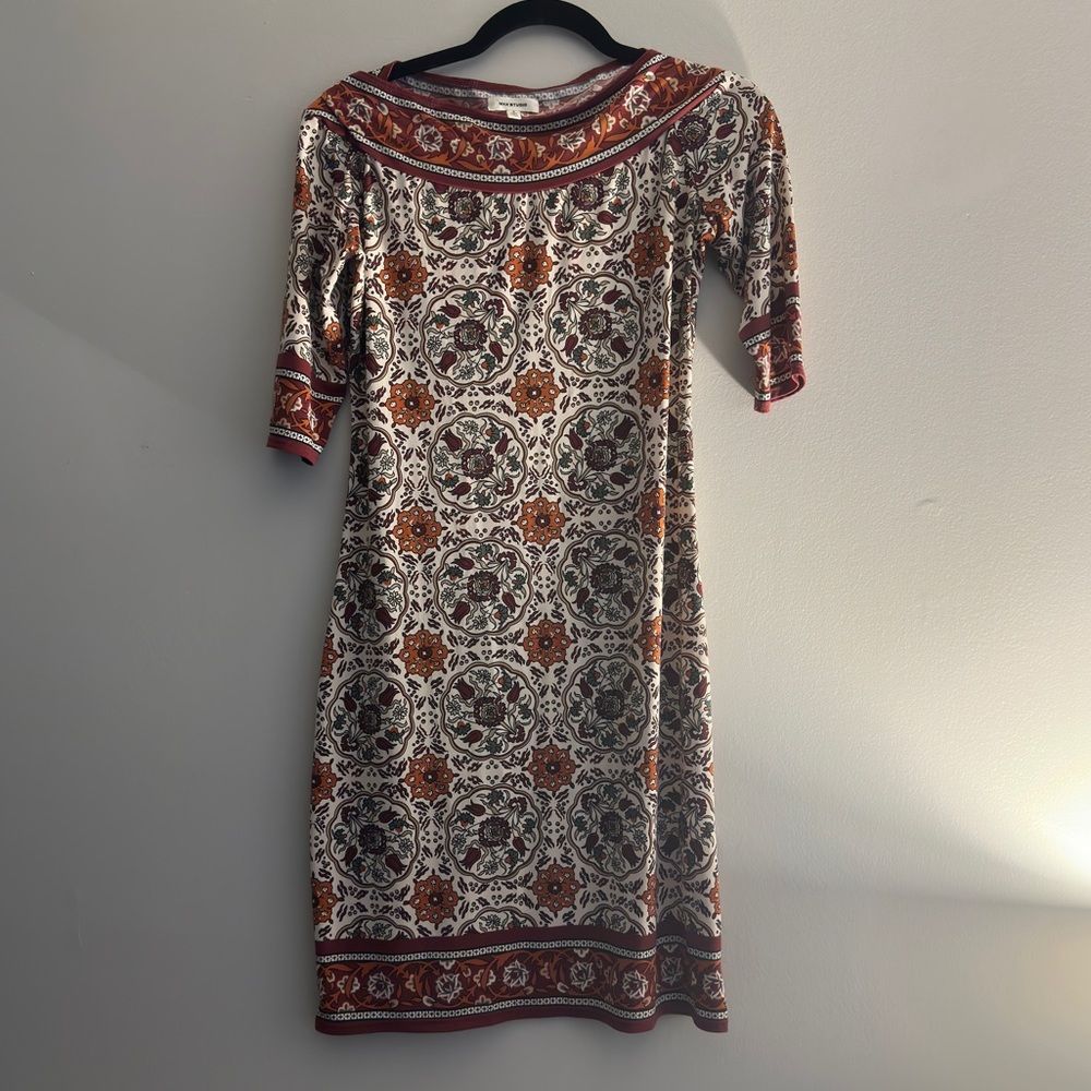 Max Studio Womens Tunic Dress 3/4 Sleeve Boat Neck - Women’s Size Small